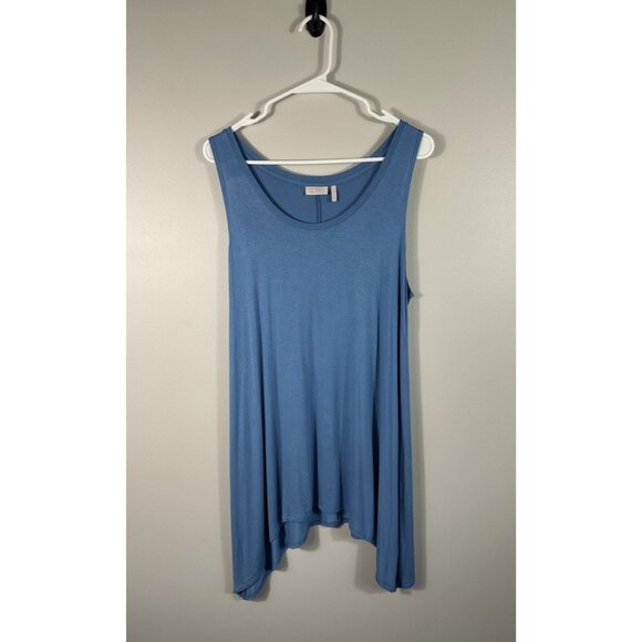 Logo‎ By Lori Goldstein Tank Top Womens Large Blue Sleeveless Tunic Lightweight - Picture 1 of 7